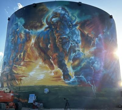 Prairie Thunder Mural in Clay Center, KS